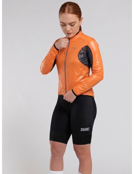 Chaqueta de membrana impermeable. Chubasquero ciclismo Orange W